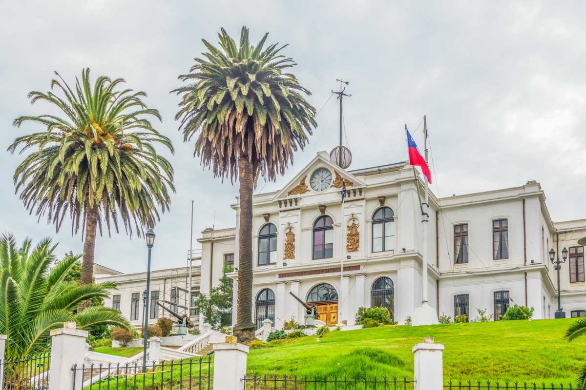 The outside of the Maritime Museum in Valparaiso, Chile