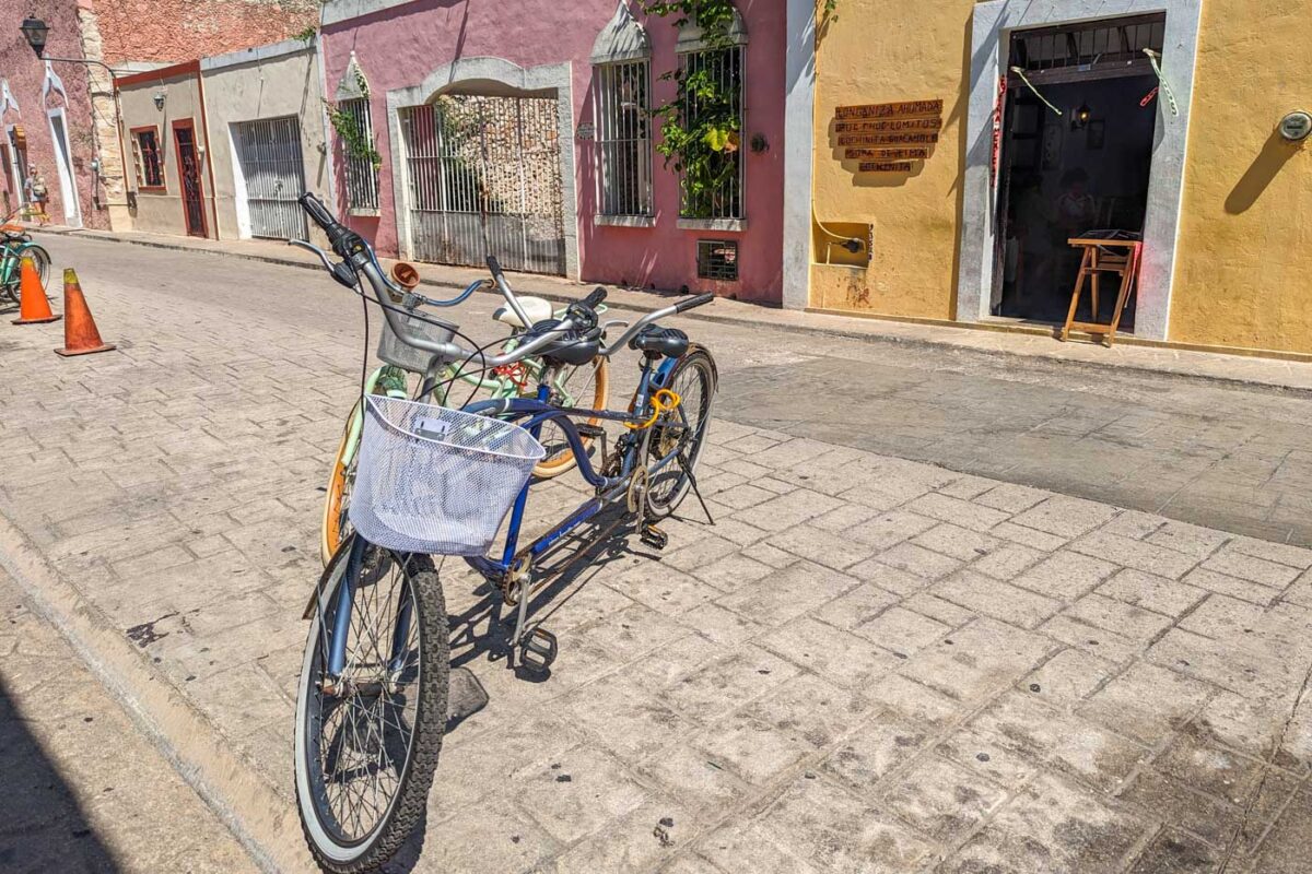 Our bike on a bike tour in Valladolid, Mexico