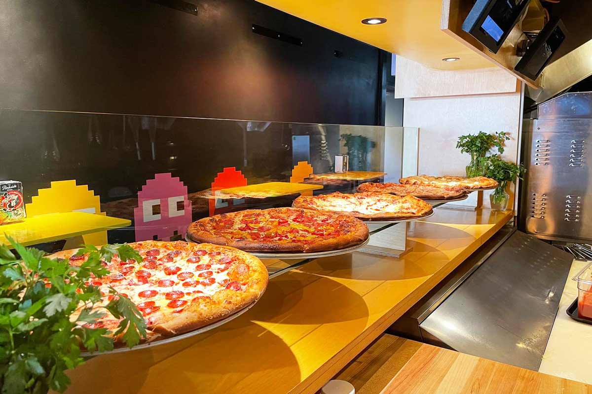 5 pizza's to choose from at Handlerbar in Whistler, BC