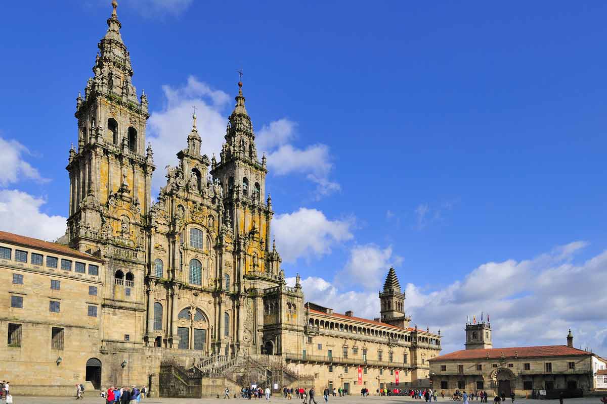 view of Santiago de Compostela Cathedral in Santiago, Chile
