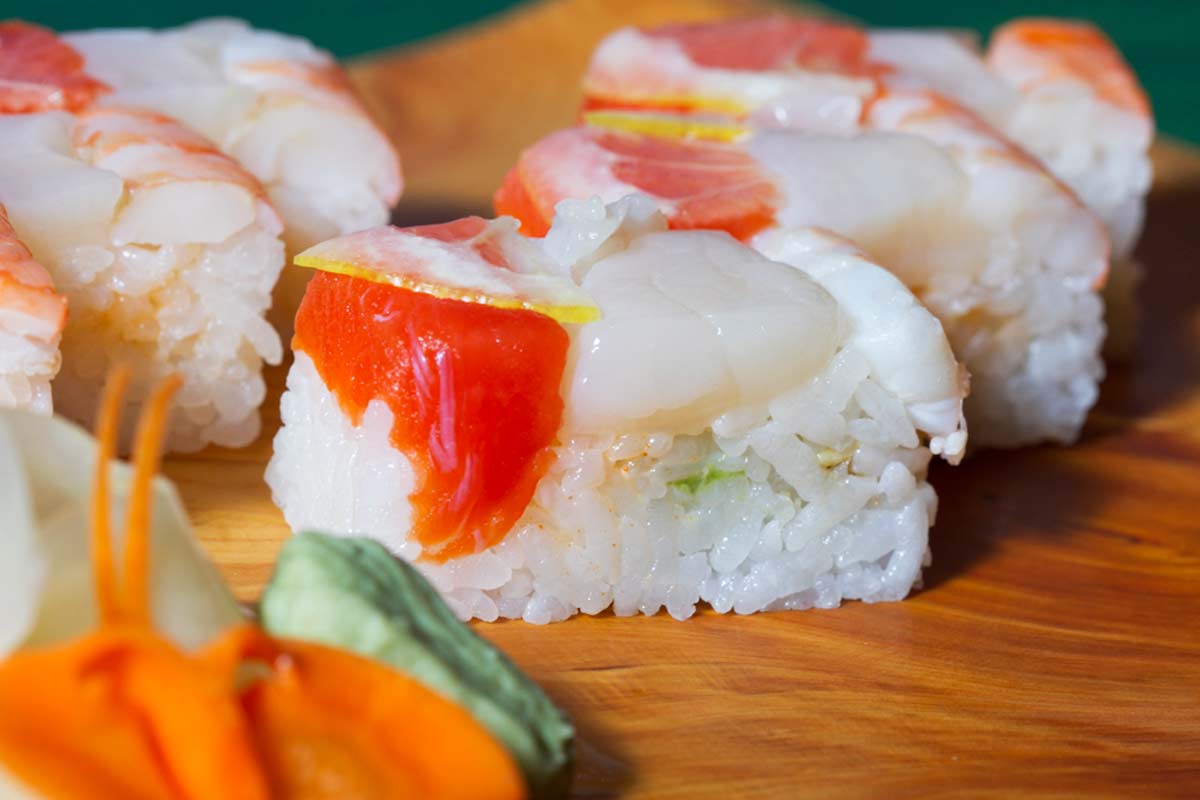 Close up of Shushi at Sachi Sushi in Whistler, BC