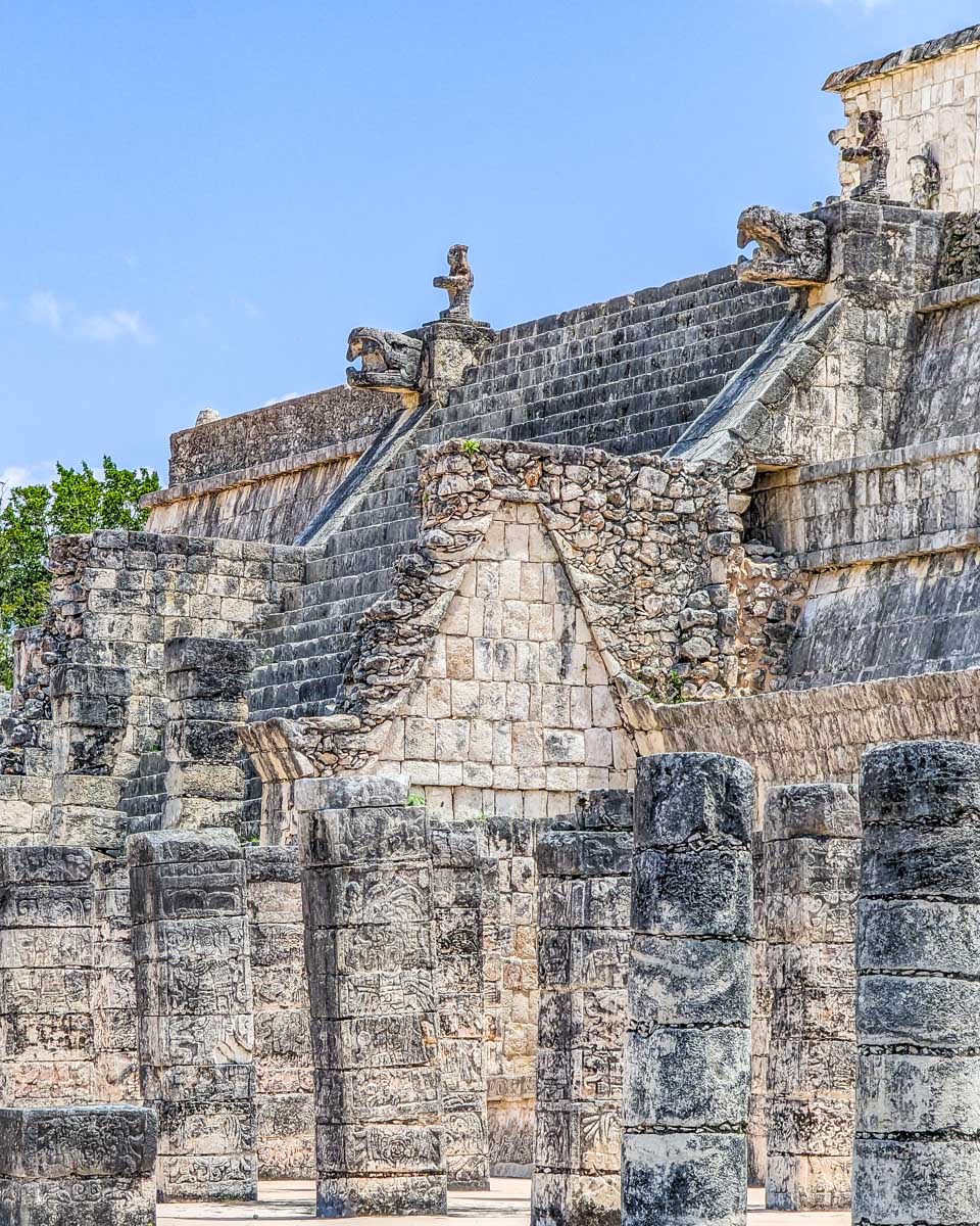 Side view of the The Temple of the Warriors at Chichen Itza