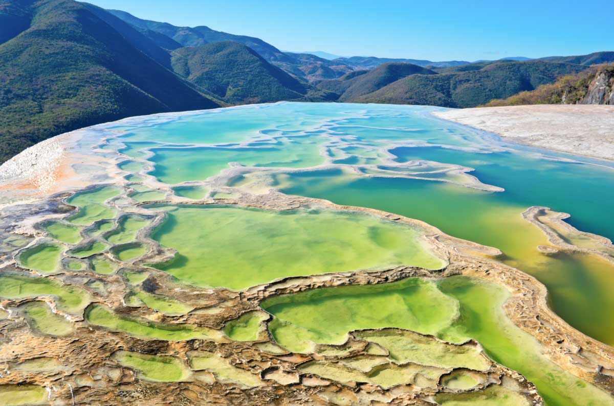 Small pools at Hierve El Agua in Mexico