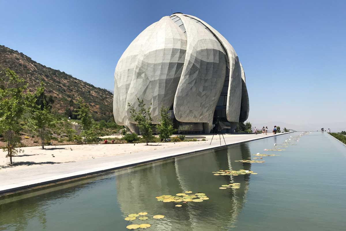 view outside of Templo Bahá'à de Sudamérica in Santiago, Chile