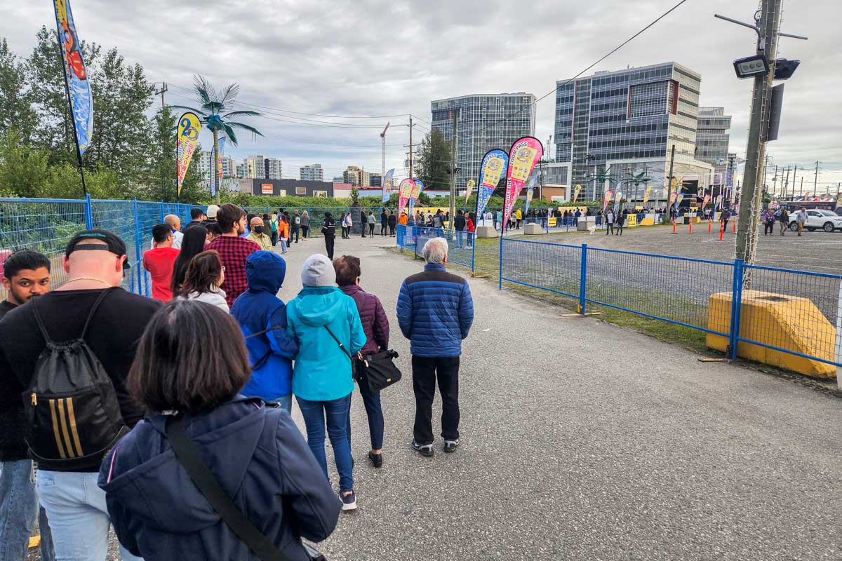 The huge line up for the Richmond Night Market