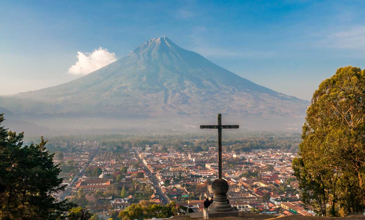 The view from the top of Cerro de La Cruz in Antigua, Guatemala