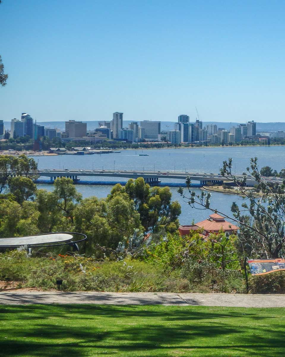 View from Kings Park of the city of Perth
