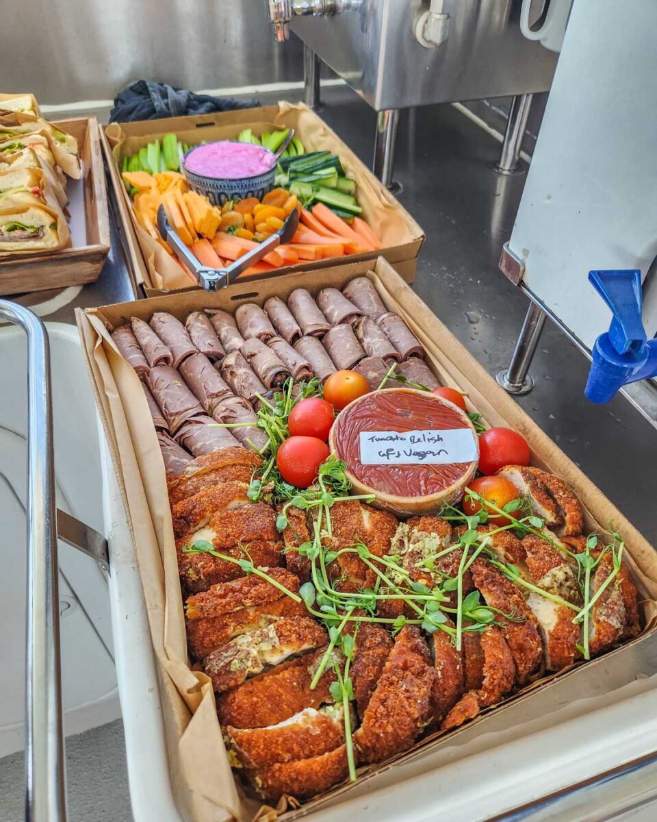 chicken and ham served to us on our dolphin swim in Perth