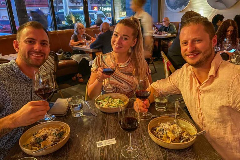 Daniel, Bailey and a friend at Trattoria Kitsilano, Vancouver