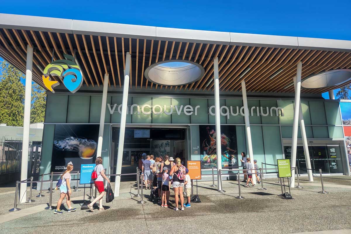 The front of the Vancouver Aquarium in Stanley Park, Vancouver, Canada