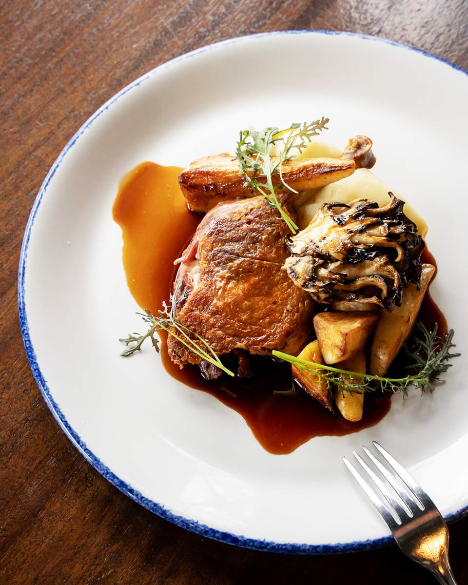 Crisp confit duck leg from Au Comptoir in Kitsilano, Vancouver BC