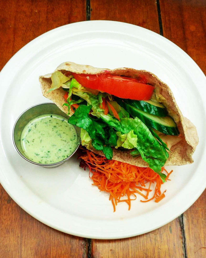 Humous Stuffed Pita from The Naam in Kitsilano, Vancouver BC