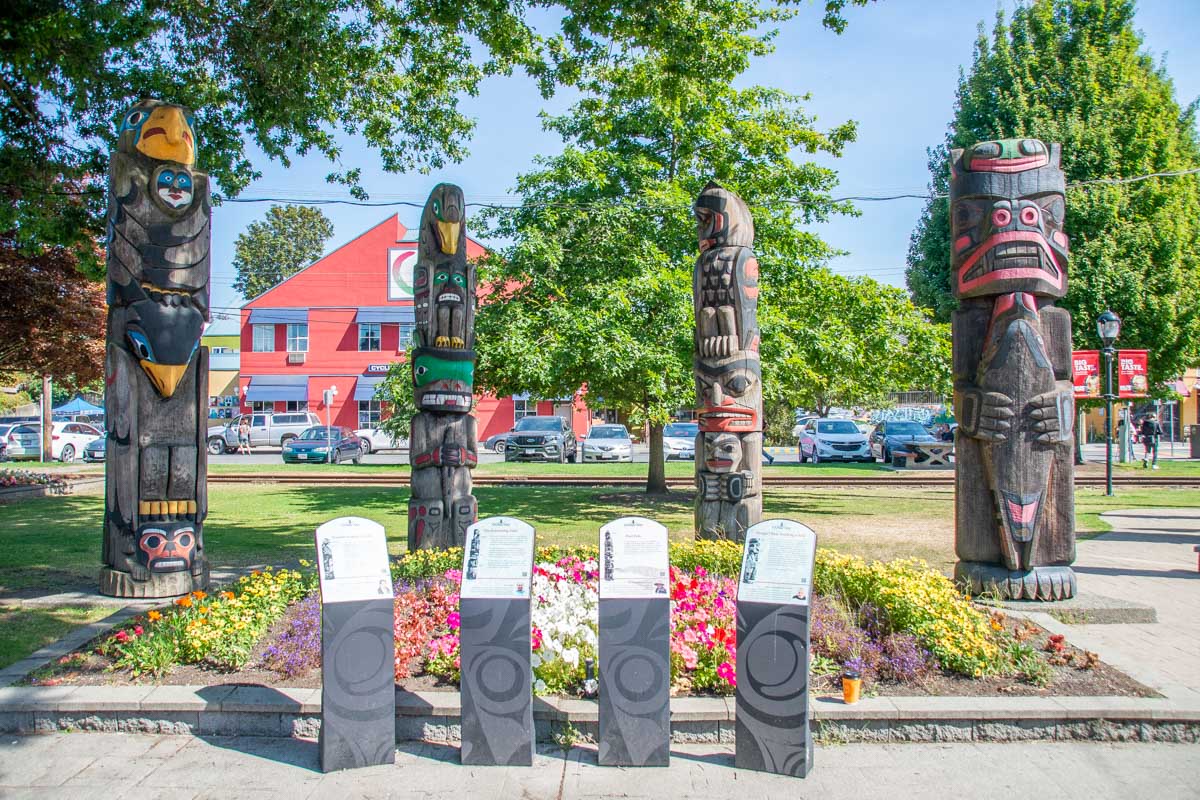 A group of Totem Poles in Duncan, BC