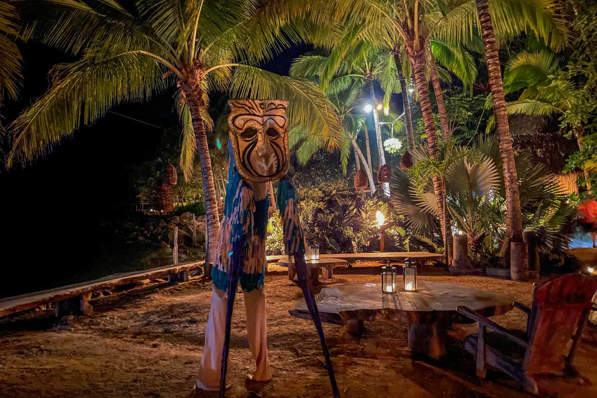 A performer at the entrance of the Rhythms of the Night show in Puerto Vallarta, Mexico