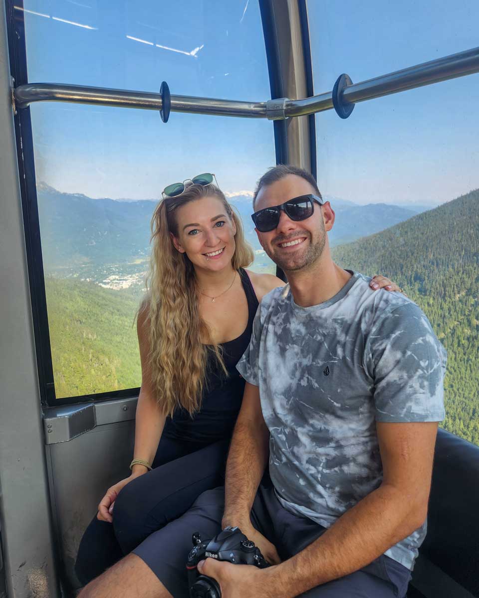 Bailey and Daniel on the Peak to Peak Whistler gondola