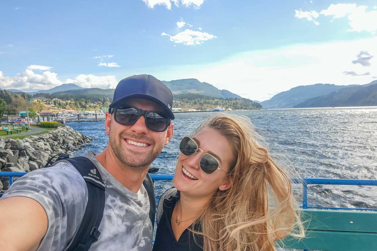 Bailey and Daniel take a selfie in Port Alberni, BC