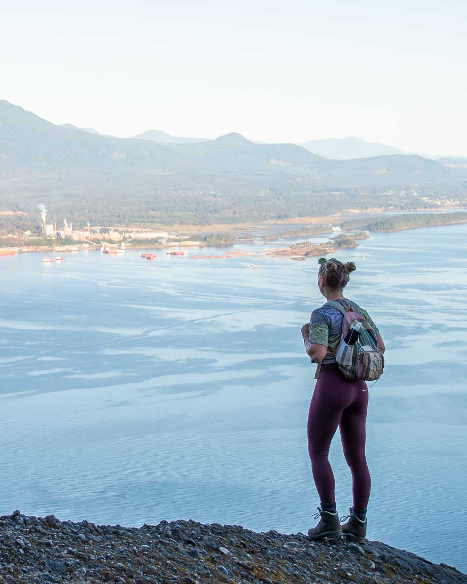 Bailey stands at a look out on Salt Spring Island