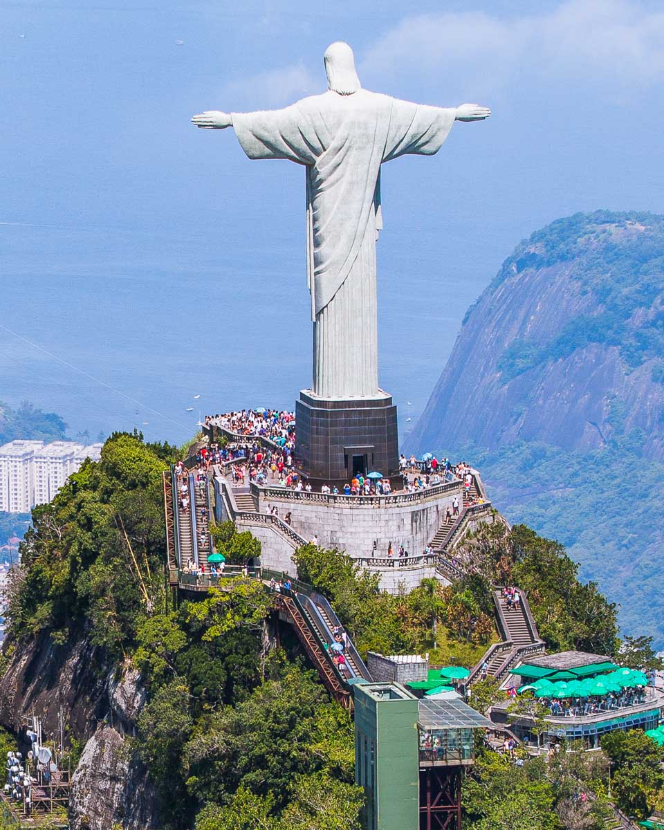 Christ the Redeemer in Rio de Janeiro from the air