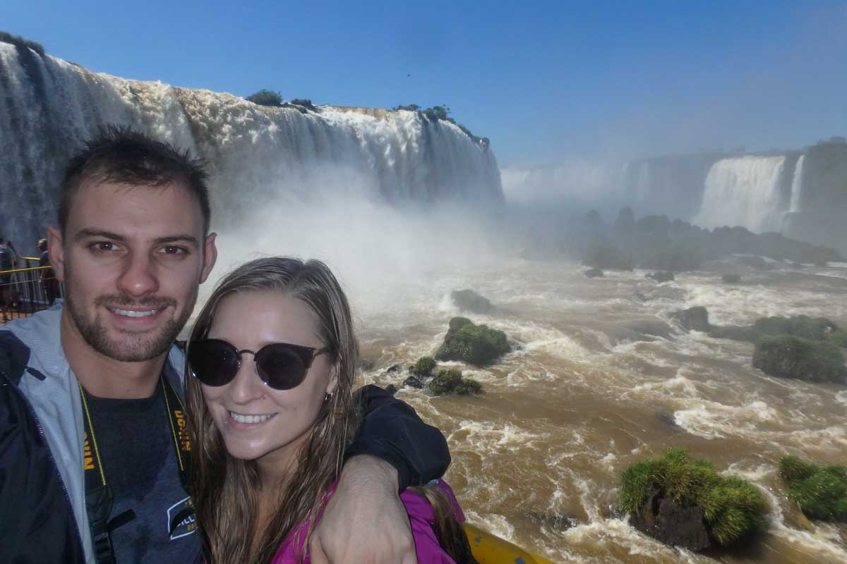 Daniel and Bailey at Iguazu Falls, Brazil