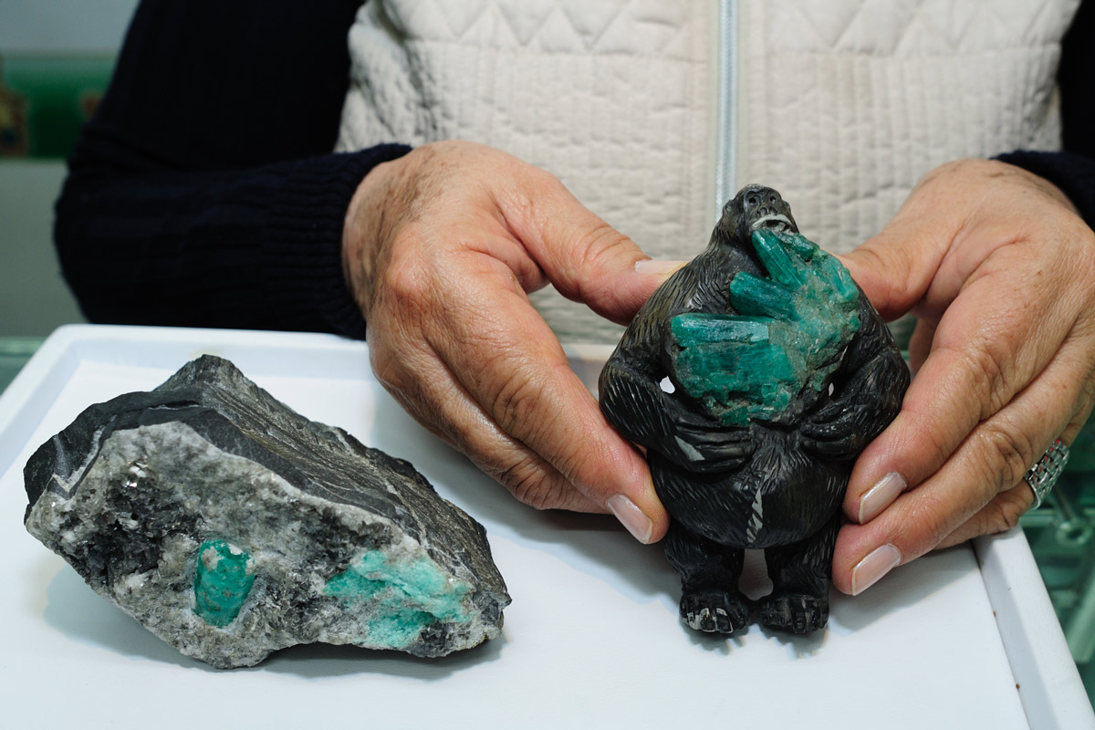 Emerald artifact at the Emerald museum in Bogota, Colombia