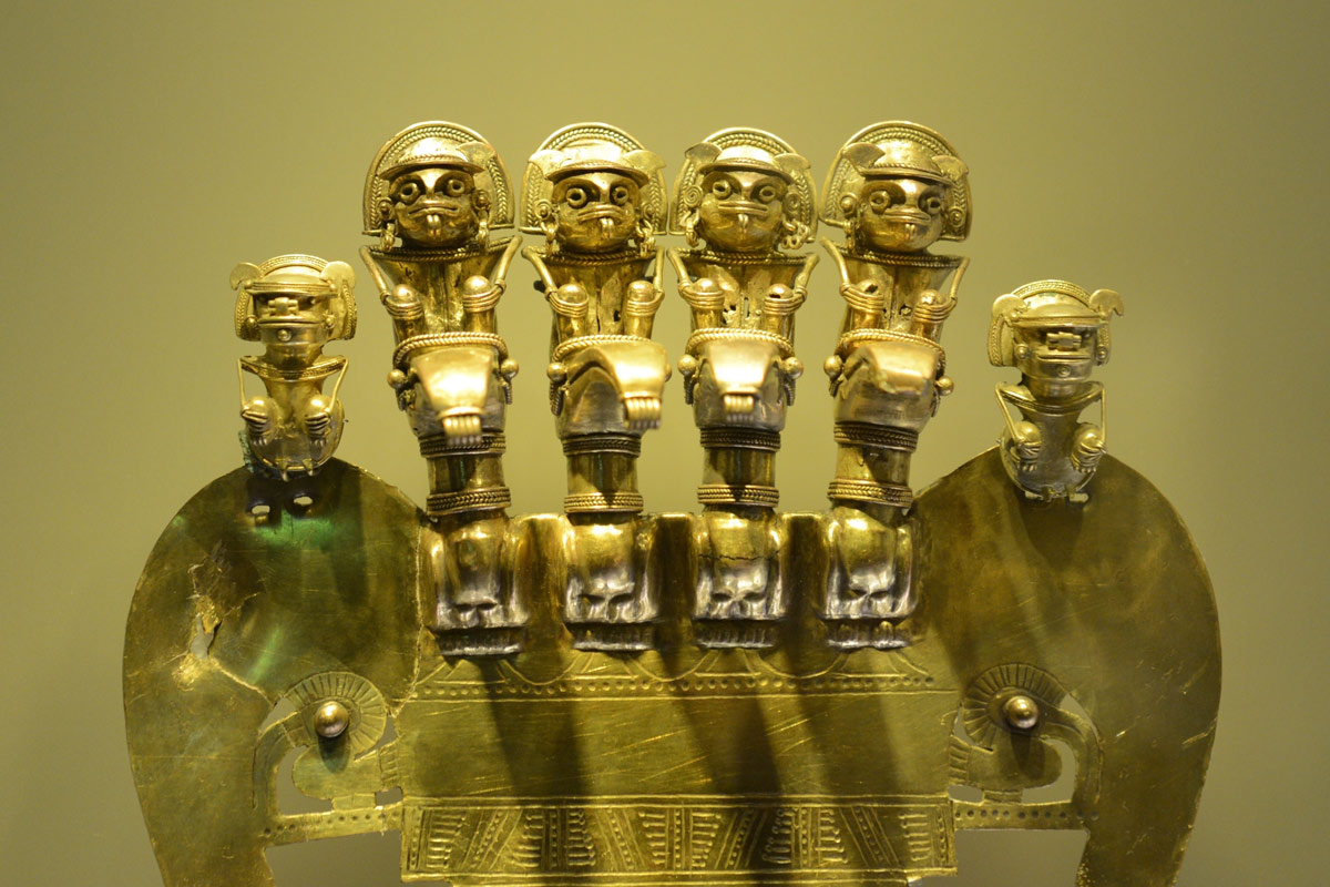 Gold artifacts at Museo del Oro in Bogota, Colombia