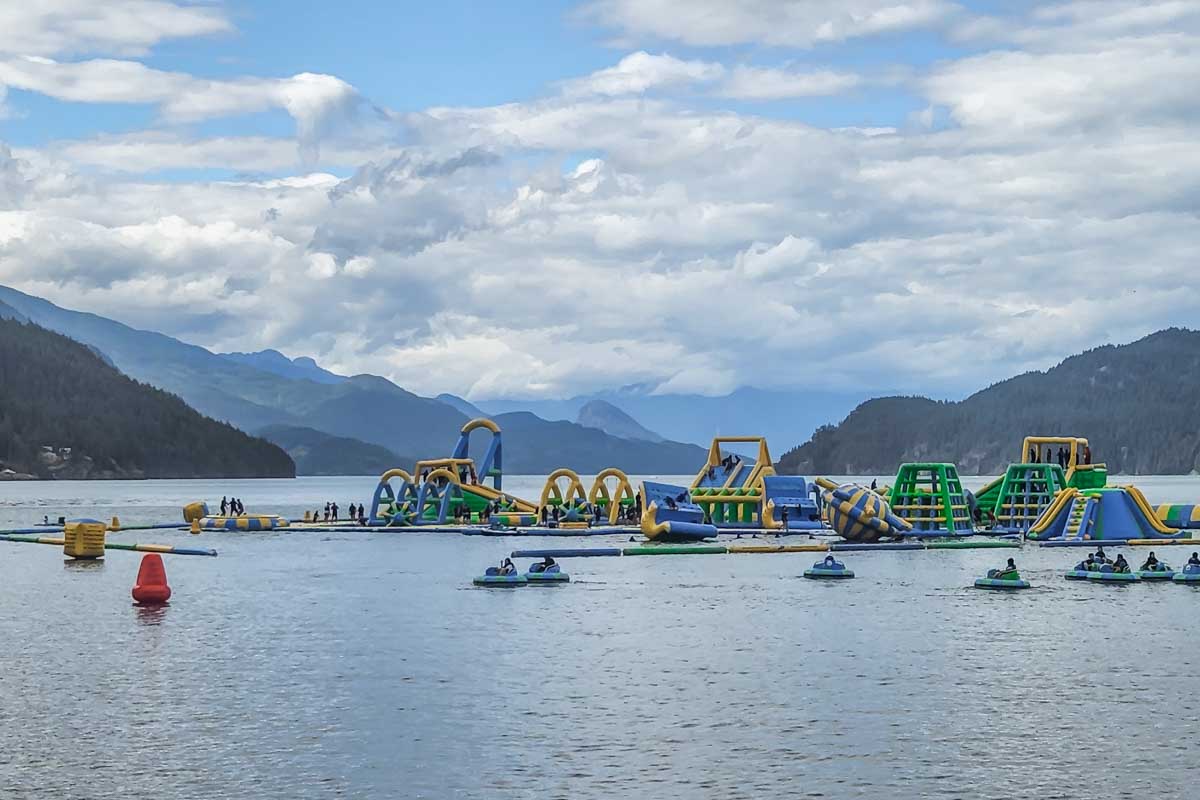 Harrison Watersports water playground park in Harrison Hot Springs, Canada