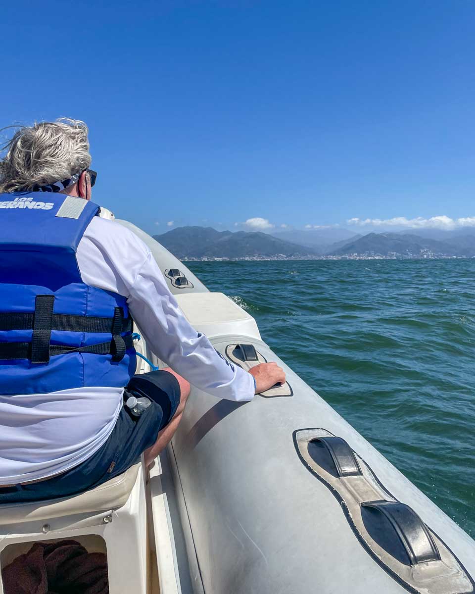 Heading out into the Bay of Banderas on a whale watching tour in Puerto Vallarta Mexico