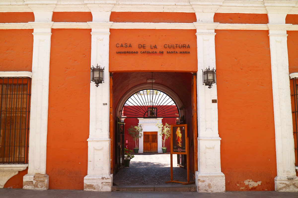 Building front of Museo Santuarios Andinos in Arequipa, Peru