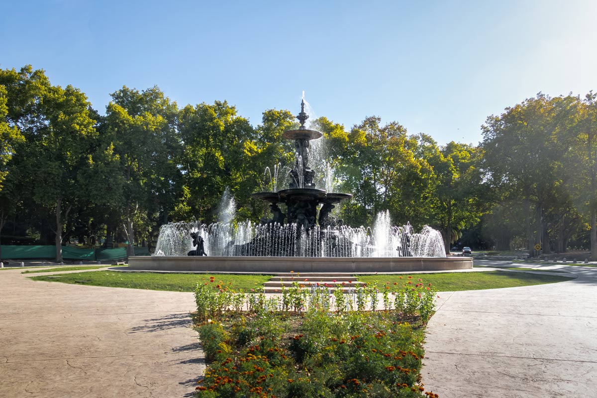 Fountain of the Continents at General San MartÃn Park in Mendoza, Argentina