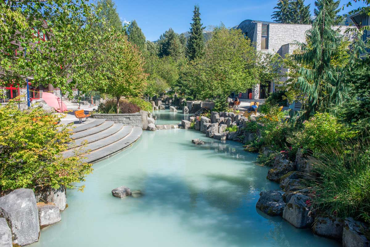 Small creek that runs through Whistler, BC downtown area