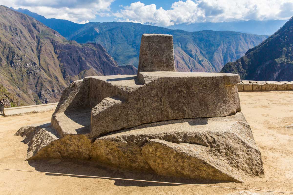 The Intihuatana stone in Machu Picchu