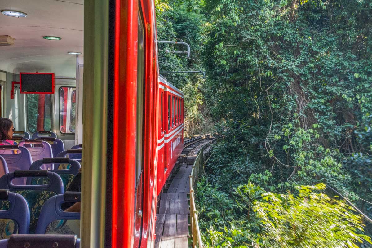 The train up to the christ the Redeemer, Rio de Janeiro