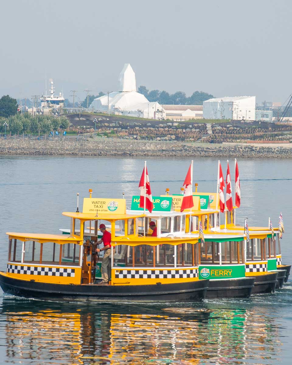 Two boats at the Steamship Water Ballet in Victoria BC