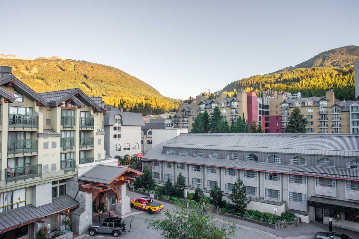 View of Whistler town from a hotel