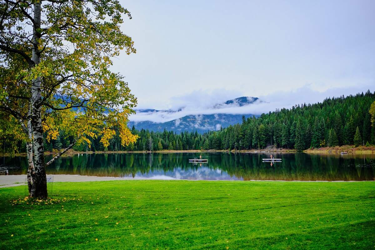 view of lost lake from the bike trail