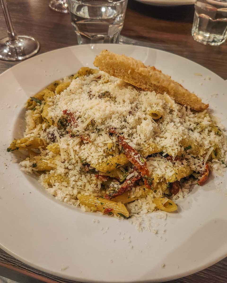 pasta at Auntie Pesto's on Salt Spring Island