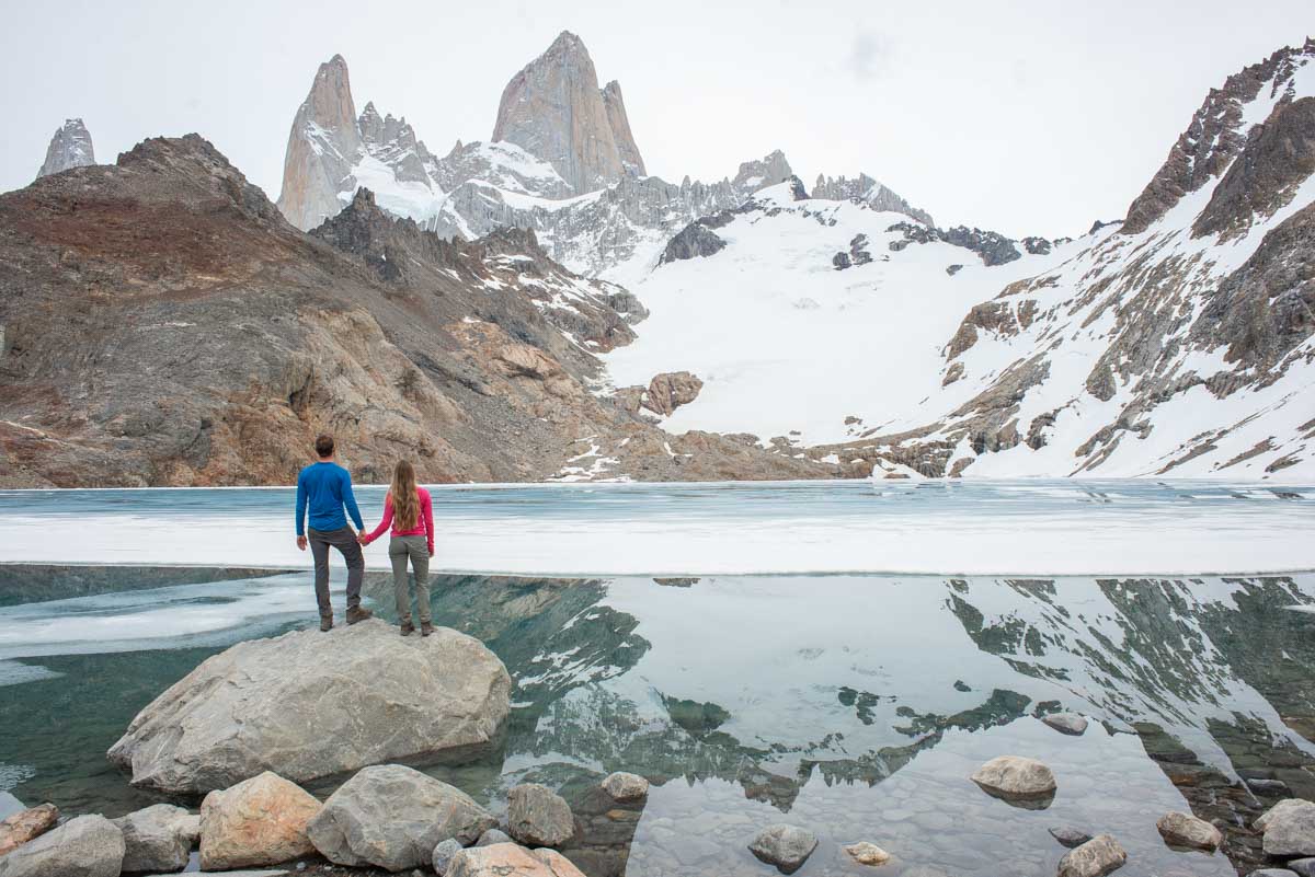Bailey and Daniel at Mount Fitz Roy Laguna de los Tres