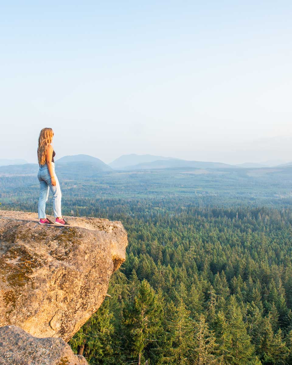 Bailey on Little Mountain Lookout for Sunset in Parksville