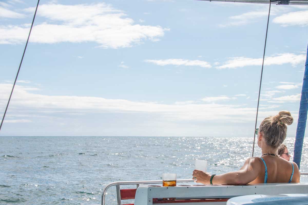 Bailey relaxes on a yacht in the San Blas Islands