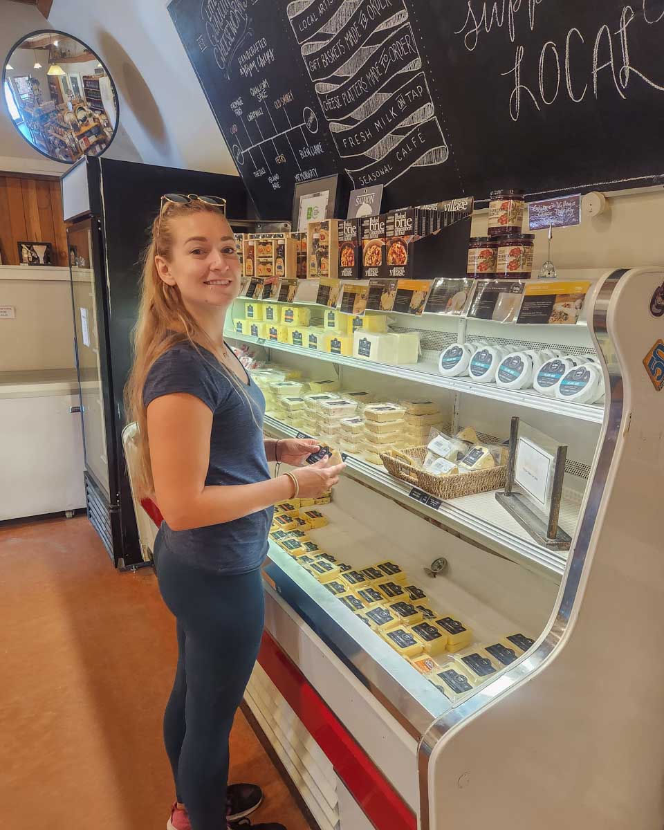 Bailey shops at Little Qualicum Cheeseworks