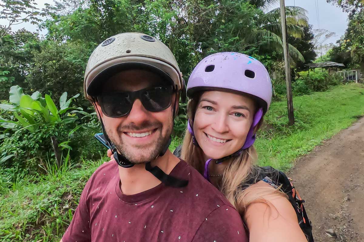Daniel and Bailey take a selfie on an ATV in Puerto Vallarta