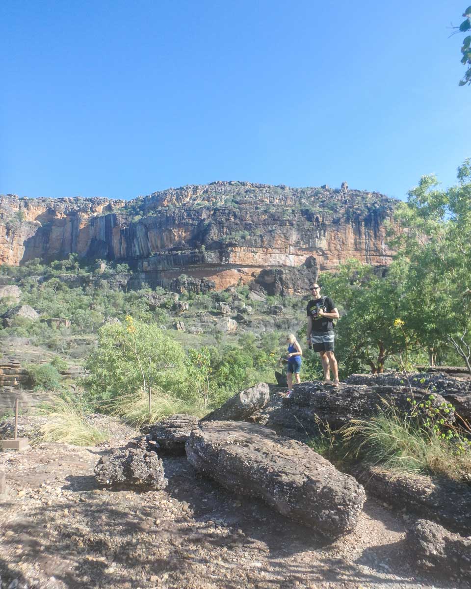 Daniel hikes up to Ubirr