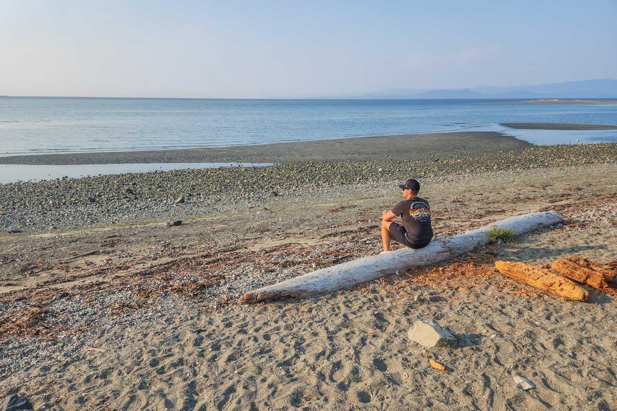 Daniel relaxes on Parksville Beach