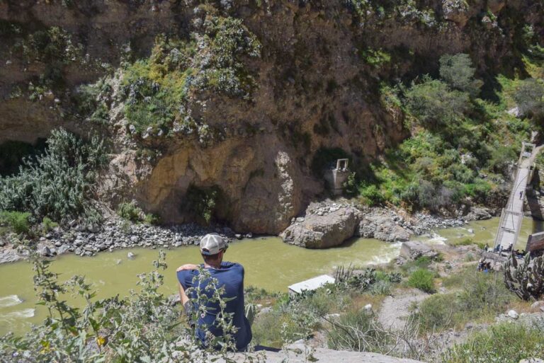 Daniel sits for a break on the Colca Canyon Trek