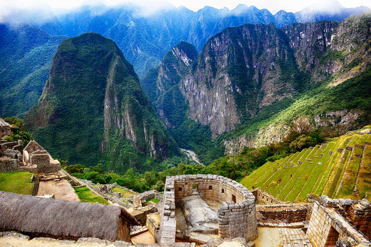 Machu Picchu in peru seen on a sunny day