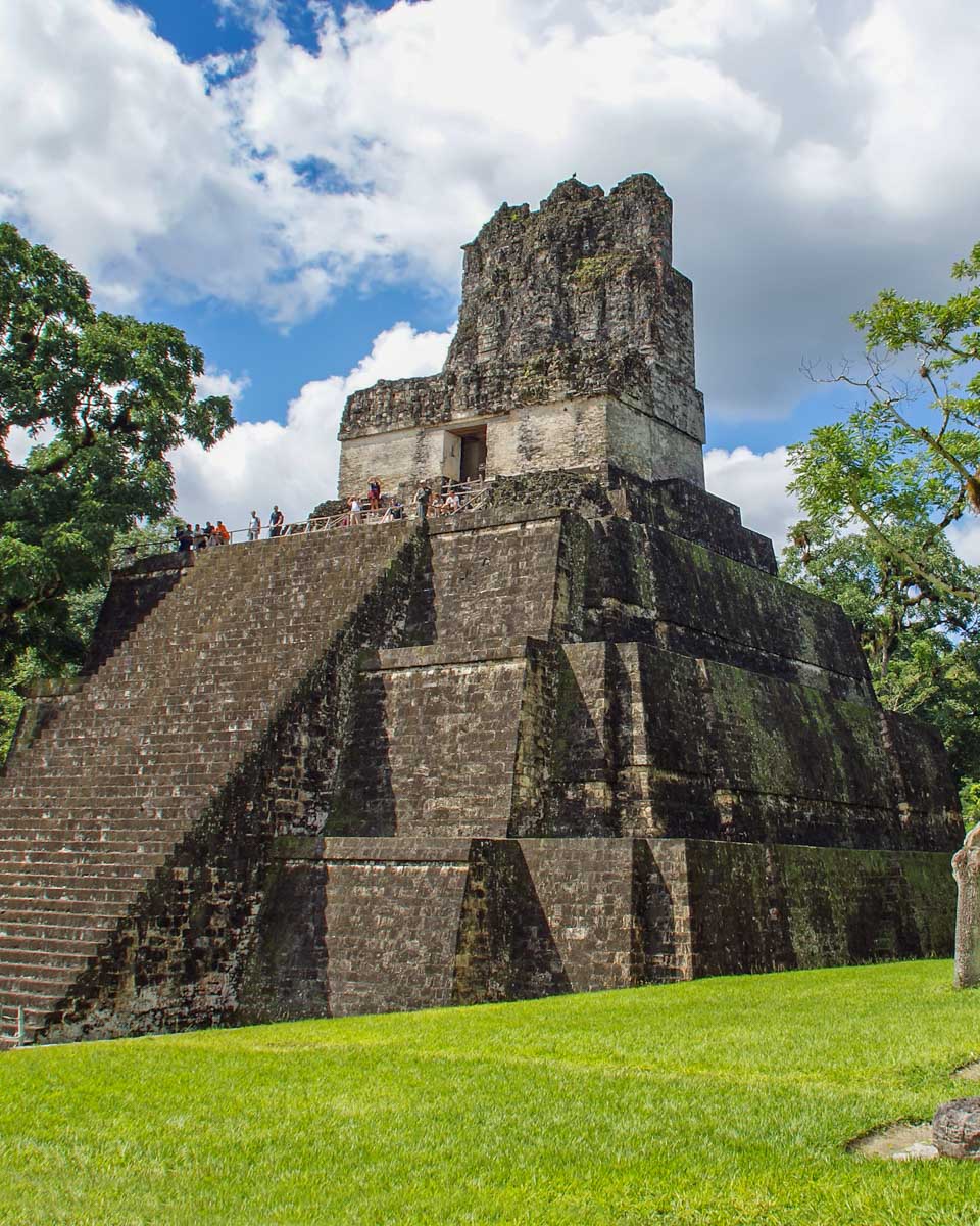 One of the lrger temples at Tikal Guatemala