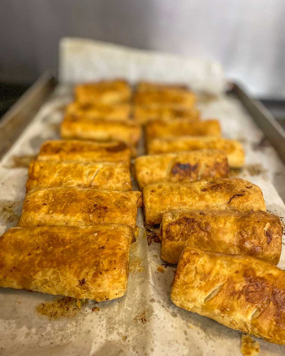 Sausage rolls at the Cheese Pusherman Roadhouse Â