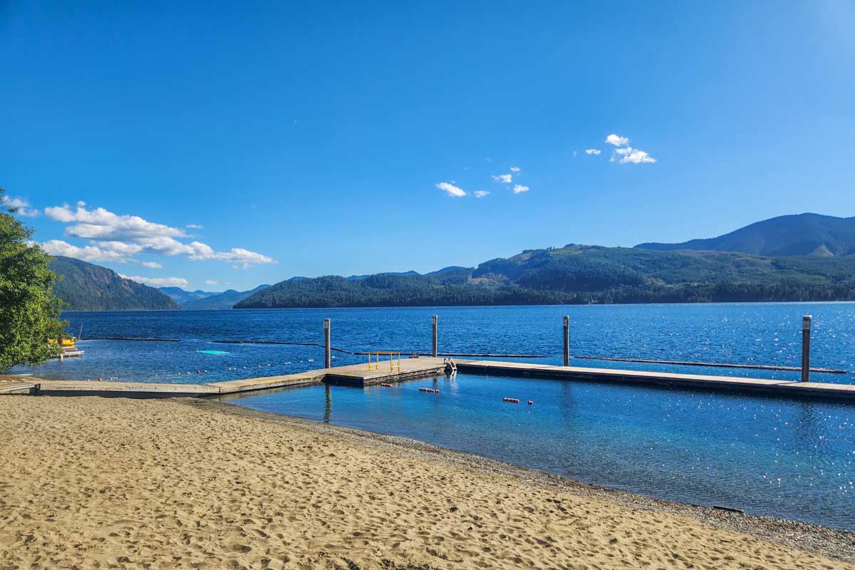 The dock at Arbutus Park, Lake Cowichan
