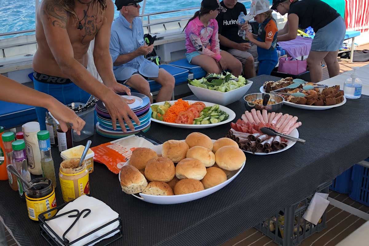 The food on an Exmouth Whale shark tour