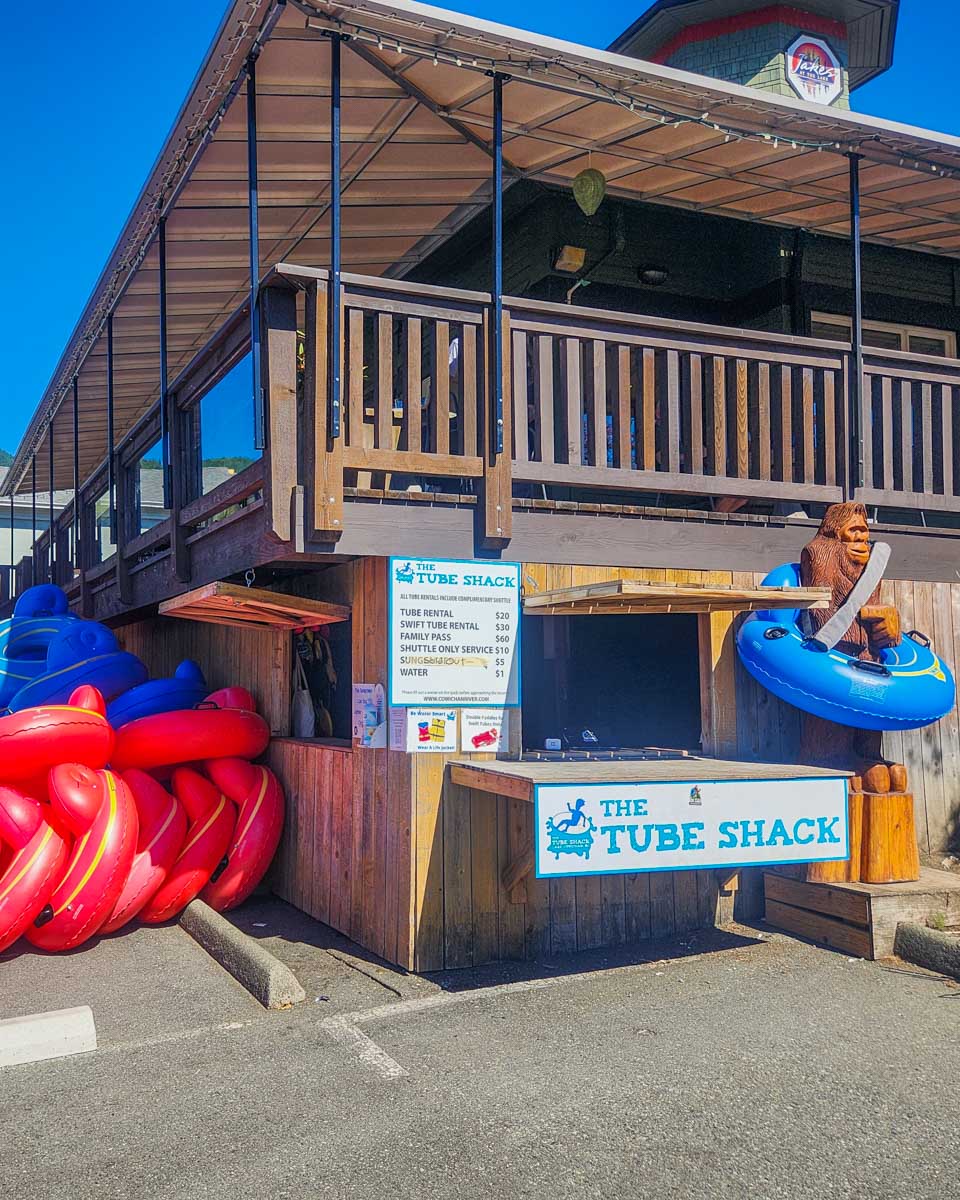 Tube Shack counter at Lake Cowichan